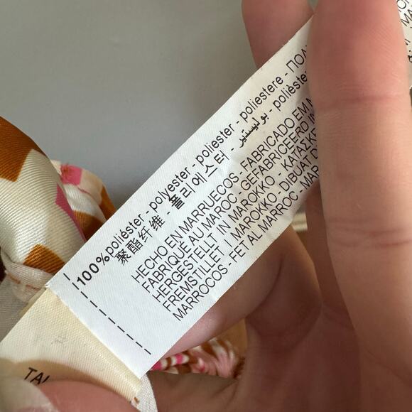 ZARA NEW WOMAN HIGH-WAIST FLOWY PRINTED PANT ORANGE Size Large wide leg - Picture 7 of 8